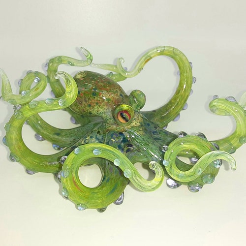 Blown Glass Octopus Sculpture Under the Sea Creature Tentacle Etsy