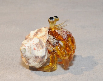 Blown Glass Yellow Hermit Crab