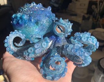 Blauwe geblazen glazen octopus