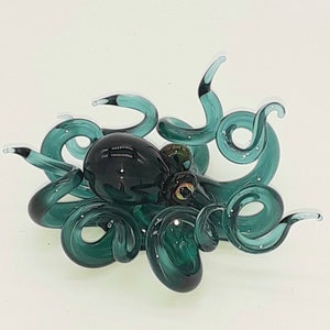 Blown Glass Teal Octopus