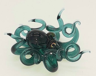 Blown Glass Teal Octopus