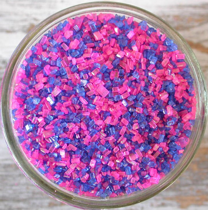 Sprinkles 6 oz Pink and Blue shiny Edible Sugar Crystals Etsy