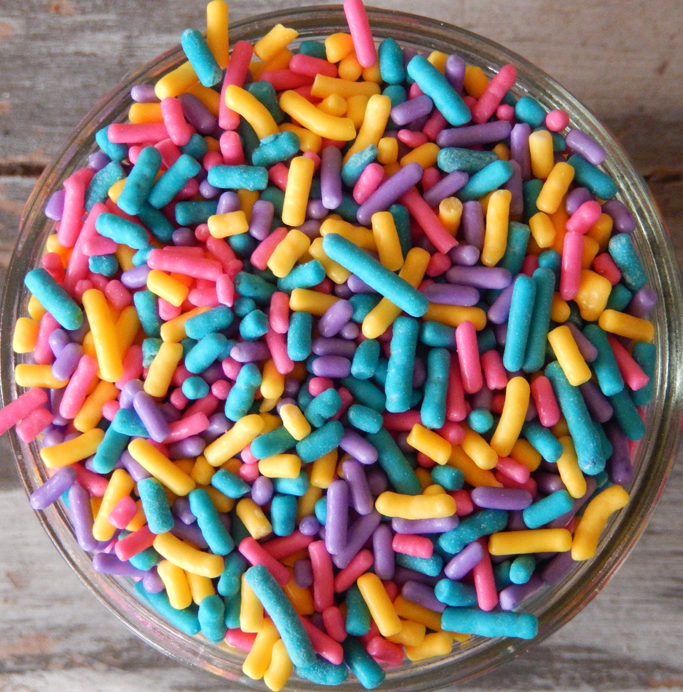 Sprinkles 6 oz Lavender Pink Yellow and Teal Jimmies Mix Etsy