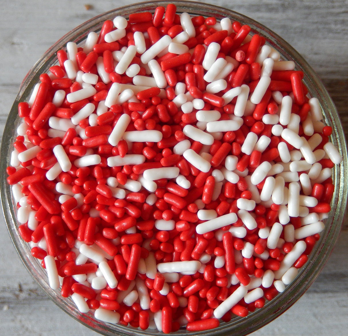 Sprinkles 6 oz Red and White Jimmies Mix for your Cake Etsy