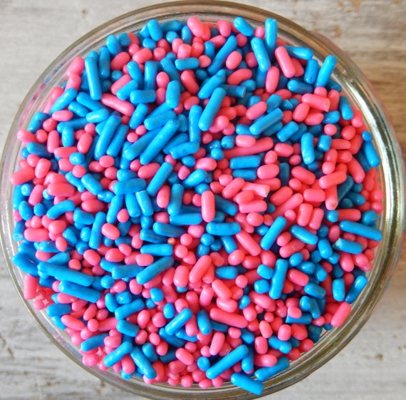 Sprinkles 6 oz Pink and Blue Jimmies Mix for your Etsy