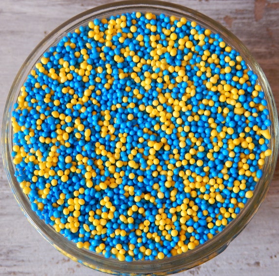 Sprinkles 6 oz Blue and Yellow Nonpareils Mix for your Etsy