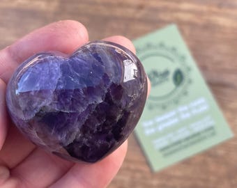 AMETISTA PALM HEART grande coração polido raizes sábias altar palmstone presente 45 mm