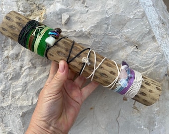 Chocalho de chuva xamânico artesanal HEAVEN EARTH: Cura sonora vegana para altar