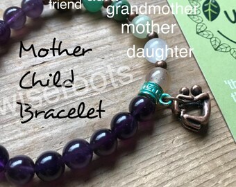 PULSEIRA MÃE E FILHO presente astrológico família irmãs tia bebê benção pedra preciosa genuína