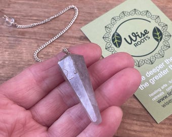 Pêndulo de Quartzo Fumê: Cone Facetado, Radiestesista Ético para Altar