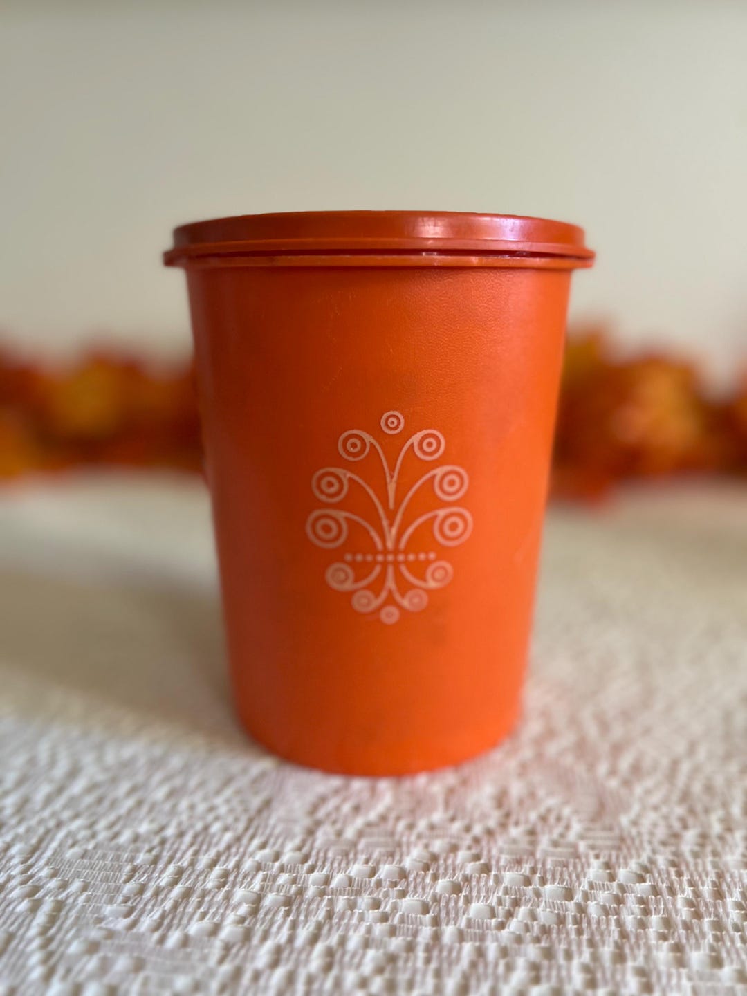Tupperware Orange Color Vintage Tupperware Canister – Retro Orange, Mid-century Kitchen Storage ...