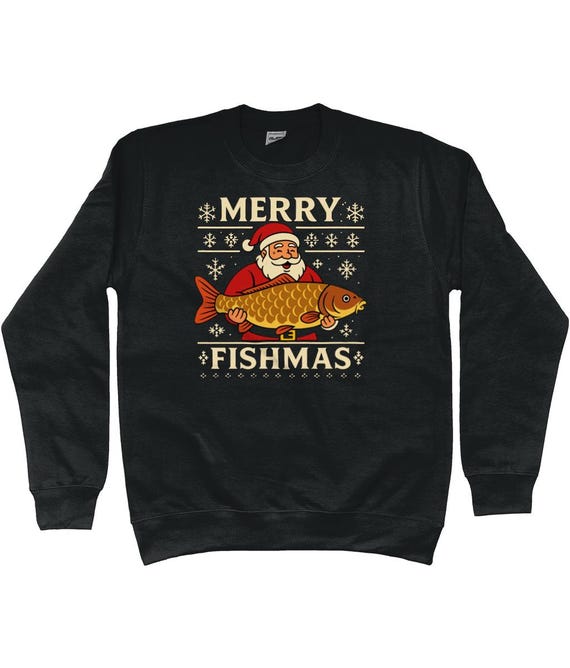 Weihnachtspullover Merry Fishmas Karpfen Sweatshirt