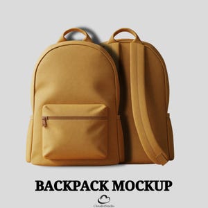 Backpack Mockup PNG Bundle: Front, Back View (12 Files / 3 ZIP)