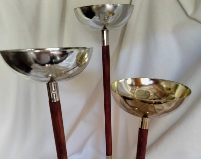 Set of Three Vintage Midcentury Altar Wine Chalices or Tea Light Candle Holders” in Three Heights to Create Beautiful Special Occasion Decor