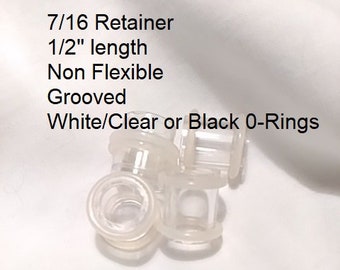 7/16" Extra Large Ear Tunnel Retainers Clear Easily Add Weight or Jewelry with Two O-Rings Acrylic Non Flexible