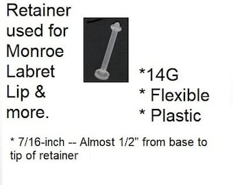 Tongue Retainer Straight 14G Flexible Medical Jewelry for Body Piercings Almost 1/2" Base-to-Tip Straight Post w ORing