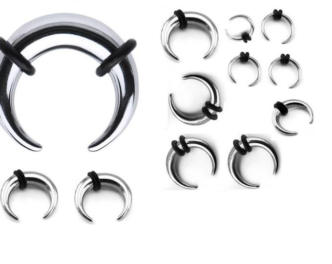 14G Body Jewelry Thick Steel U-Shaped Crescent Septum Ear Stretcher Expander bodyjewelryretainerstore.com