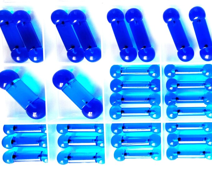 6G Tongue UV Blue Dark Blue Barbell.  Larger Gauges, too.