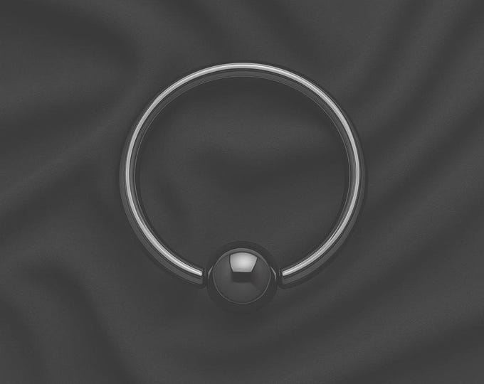 18G Black Captive Rings Very Small Diameter Captive Beads to 1/2 Inch with Very Small Captive Beads
