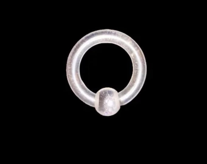 6G Clear Captive Bead Ring Retainer / Hoop Earring / Nonflexible Acrylic / Hide Piercings / Excellent for Sensitive Skin