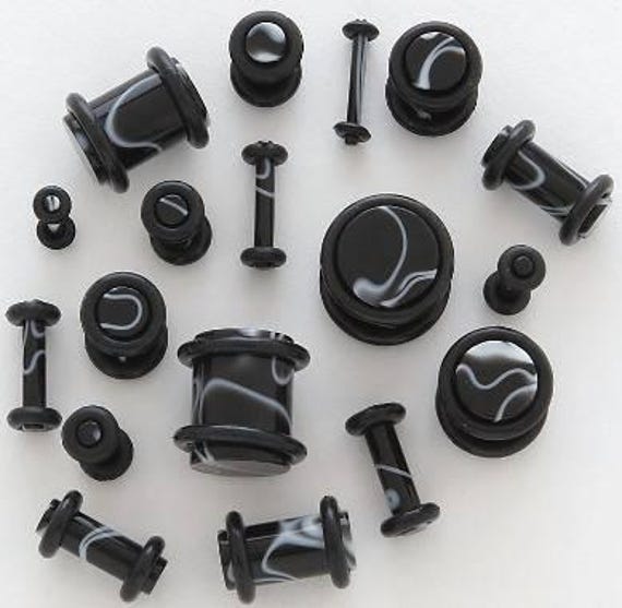 Acrylic Screw On Marble Swirl Ear Tunnels Acrylic Screw On Marble Swirl Ear Tunnels