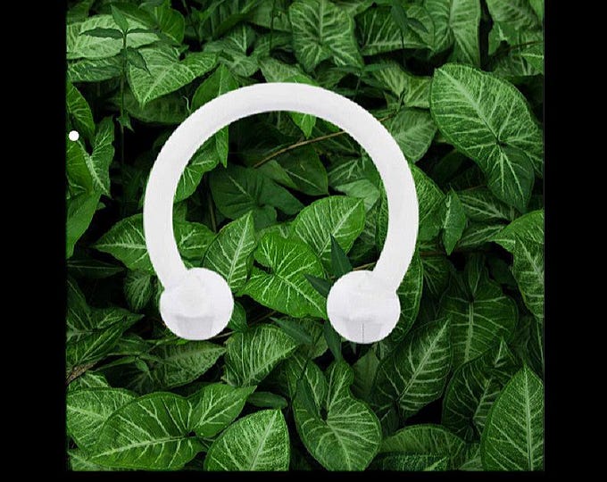 16G Clear Retainer Horseshoe Flexible Bioflex Soft and Flexible Septum Nose Brow Ear Tragus Helix bodyjewelryretainerstore.com