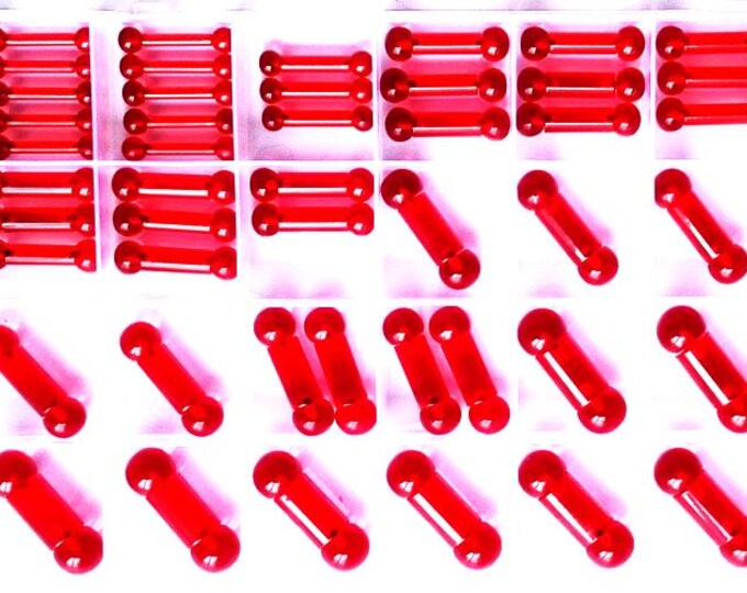6G Tongue UV Red Barbell.  Larger Gauges, too.