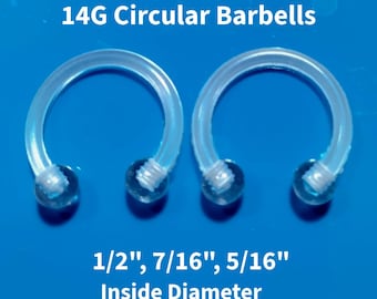 14G Clear Acrylic Horseshoe Circular Retainer