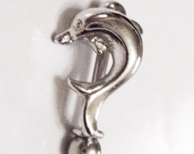 16G Eyebrow Barbell Eyebrow Silver Dolphin Design Body Jewelry Eyebrow Barbell bodyjewelryretainerstore.com