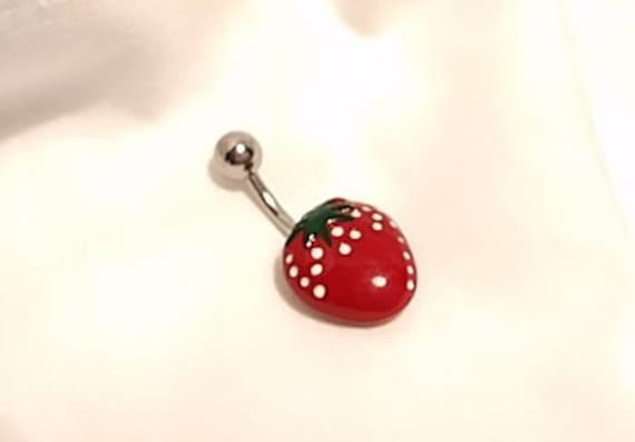 Ribboned Strawberry Belly Piercing 1.0