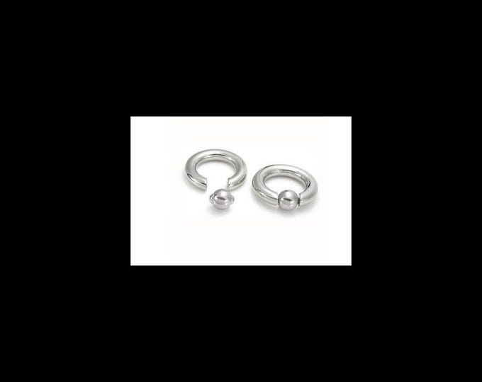 Large Captive Bead Ring Large Gauge Double Spring-Loaded Bead Heavy Gauge Highly Polished 316L SOLD INDIVIDUALLY bodyjewelryretainer.com