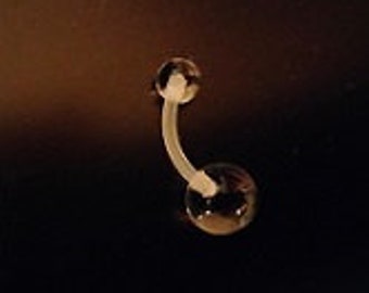 Belly Ring 14G Bioflex Retainer Medical Body Jewelry Flexible Bent Barbell