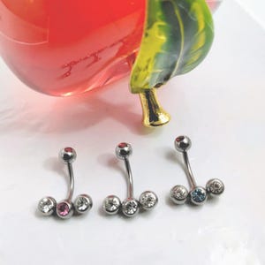 Pierced 16G Eyebrow or Personal Feminine Body Jewelry Rhinestone Faceted Swarovski Double Crystal bodyjewelryretainerstore.com