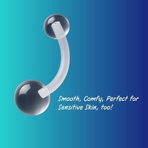 14G Clear Bioflex Belly Ring Retainer – Flexible Piercing Jewelry