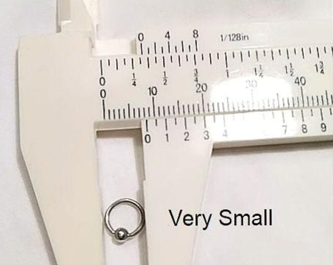 18G Pierced Captive Bead Ring 5/16" VERY SMALL for Pierced Ear Cartilage Nipples Jewelry Very Small 2.78mm Bead bodyjewelryretainerstore.com
