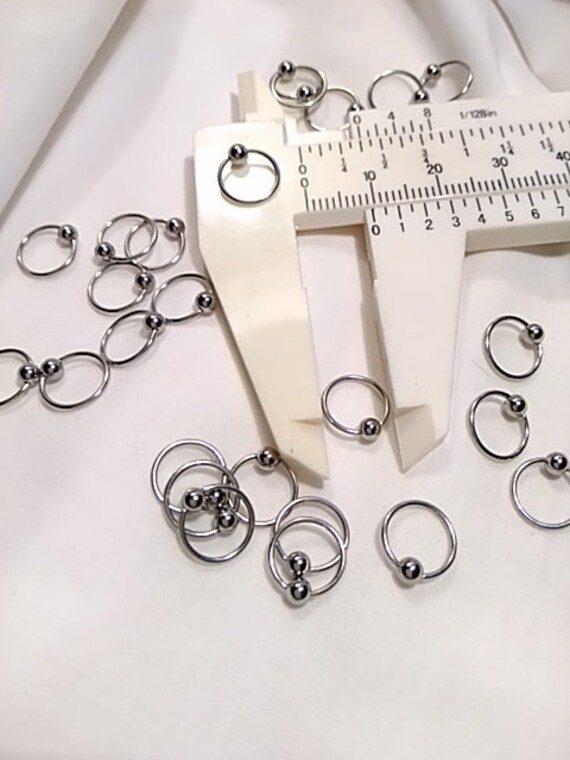 18 Gauge 3 8 Inch Diameter Captive Bead Ring w 3mm Bead Ball 316L Surgical Steel Body Jewelry for Lobes Nipples Cartlilage Septum