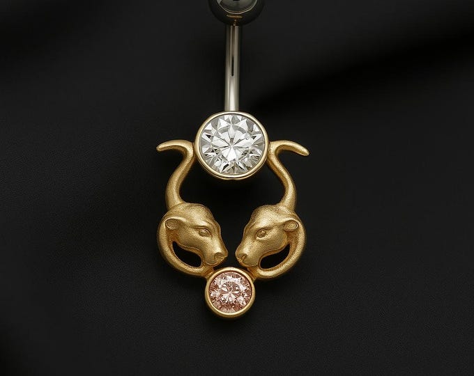 14G Belly Ring Ornate Sea Life Belly Ring – Dazzling & Unique! A Touch of Oceanic Elegance