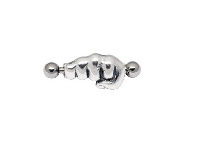 16G Brow Body Jewelry Barbell Eyebrow Closed Fist Shaped Body Jewelry Eyebrow Barbell