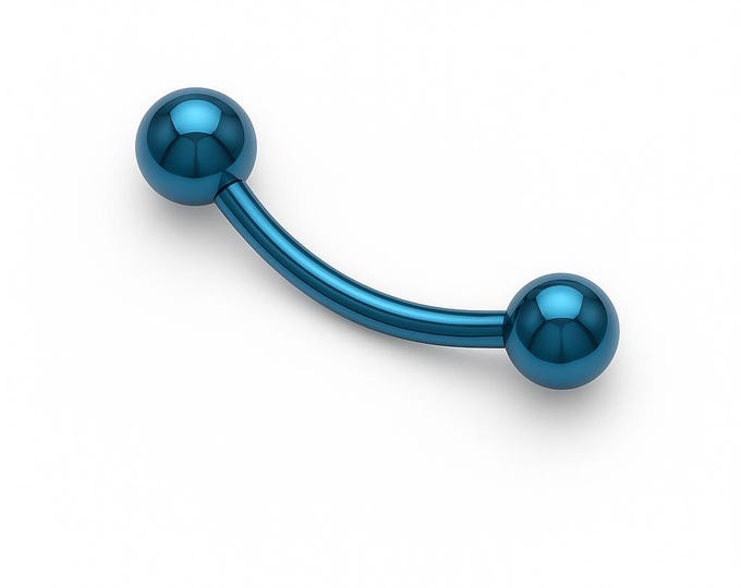 16G 1/2" Brow Bent Barbell Body Jewelry Midnight Blue Titanium Coated for Brow Ear Septum Personal Piercing High Quality Surgical Steel