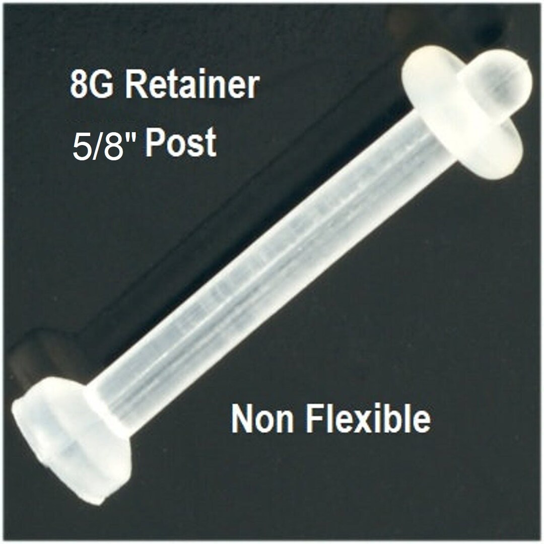 8G/10G/12G/14G/16G Bioplast Clear Flat Tongue Nipple Ring Flexible