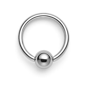 16G Surgical Steel Captive Bead Ring - 9/16&quot; Diameter, 4mm Bead