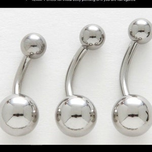 14G Starter Belly Ring Longer Post for Comfort 316L Surgical Steel High Quality 5/8 Inch Post 5/16&quot; Bottom Ball Longer for Full Body Figures