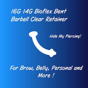 16G 14G Bioflex Clear Eyebrow Retainer: Hide My Piercing Curved Bar