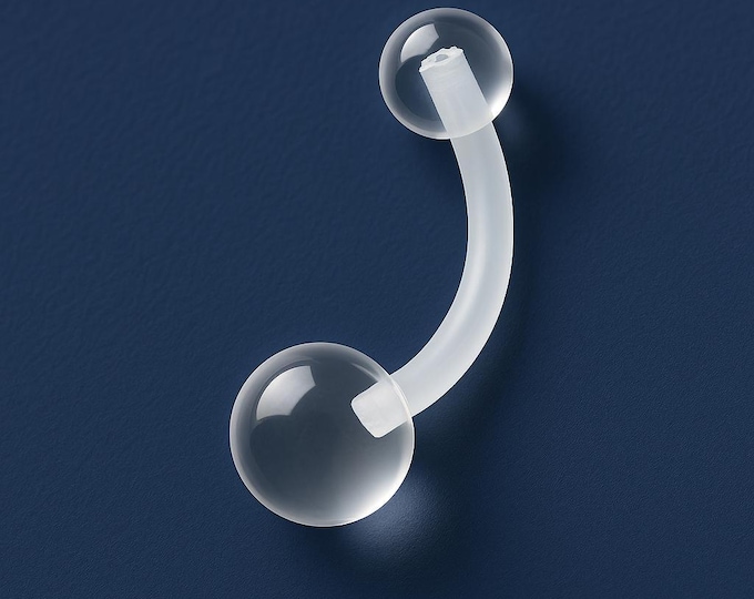 14G Clear Bioflex Belly Ring Retainer – Flexible and Ultra Comfortable! Lightweight, Discreet & Perfect for Any Occasion!
