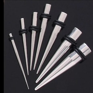 Surgical Steel Piercing Taper Tool with O-Rings - Various Gauges