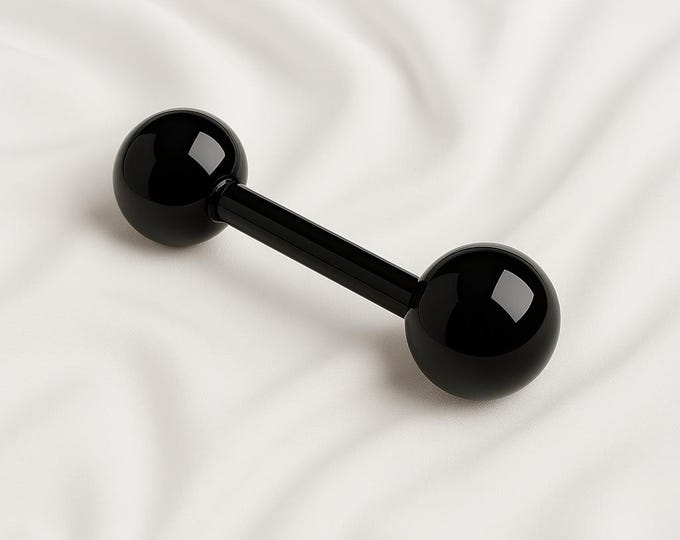 18G 1/4" Black Anodized Barbell – Surgical Steel Piercing Jewelry for Nipple, Tongue, Eyebrow & More!