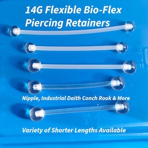 Clear Bio-flex Barbell Retainer: 14G/16G Piercing for Medical Needs