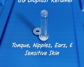 Bioplast Retainer 8G Clear 5/8" Acrylic Post for Nipples, tongue, Ears
