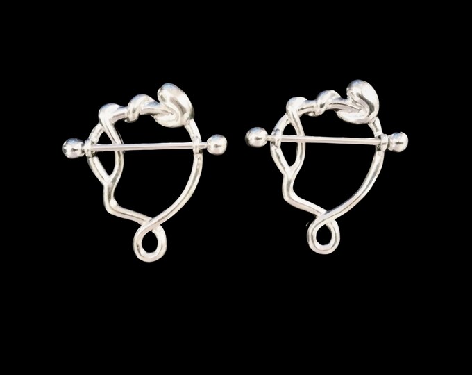 14G Serpent Nipple Rings for Pierced Nipples
