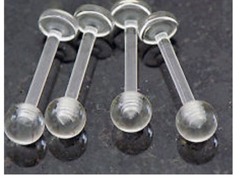 Labret Monroe Medical Retainer Threaded or Push Pin Ball Acrylic 1 Pc or 4 Pc Chin, Cheek, Lip, Ears Tragus, Nose & Personal Piercing